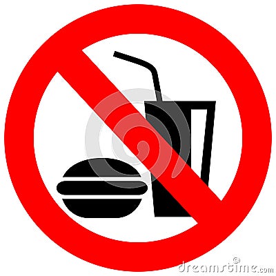 No eating vector sign Vector Illustration