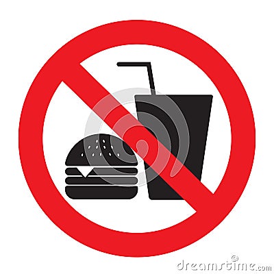 No eating vector sign,no food or drink allowed vector.No food or drinks allowed Vector Illustration