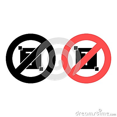 No editorial, select, text icon. Simple glyph, flat vector of text editor ban, prohibition, embargo, interdict, forbiddance icons Stock Photo
