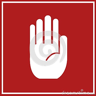 No entry hand sign Vector Illustration