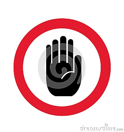 No entry hand sign Vector Illustration