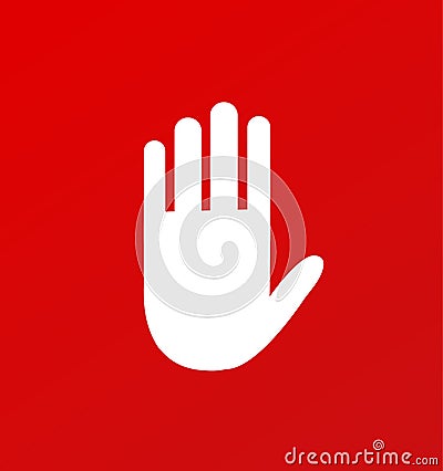 No entry hand sign Vector Illustration