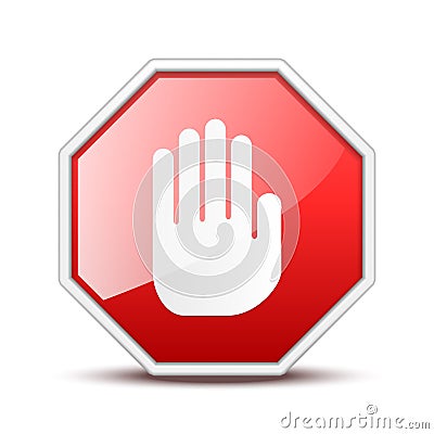 No entry hand sign Vector Illustration