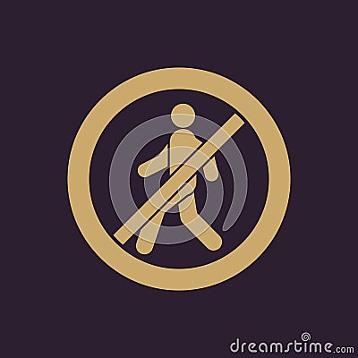 The no entry icon. Disallowed and danger, warning symbol. Flat Vector Illustration