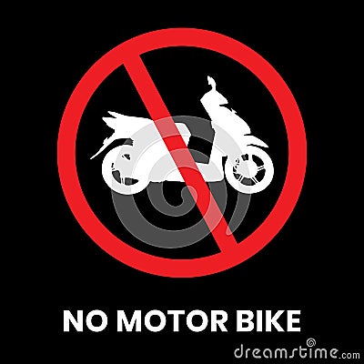 No Entry Motor Bikes Traffic Sign Sticker with text inscription on isolated background 01 Vector Illustration