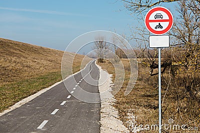 No entry for motor vehicles - avoid pollution Stock Photo