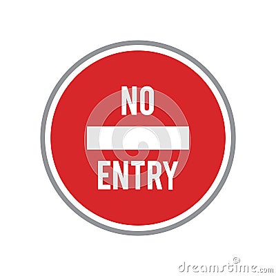 No entry road sign. Vector illustration decorative design Vector Illustration