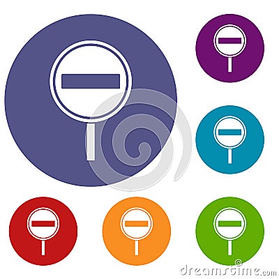 No entry sign icons set Vector Illustration