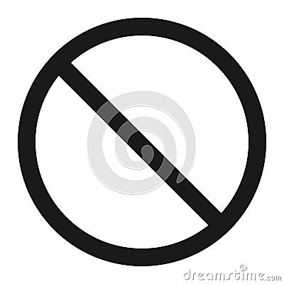 No entry sign line icon Vector Illustration