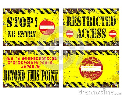 No Entry Signs Vector Illustration
