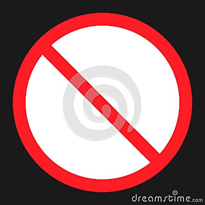 No etntry sign flat icon Vector Illustration