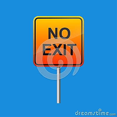 No exit sign Cartoon Illustration