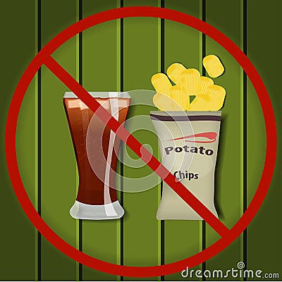 No fast food Vector Illustration