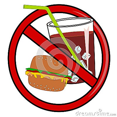 No fast food sign Vector Illustration