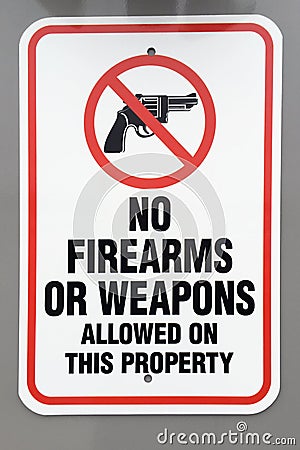 No firearms or weapons warning sign Stock Photo