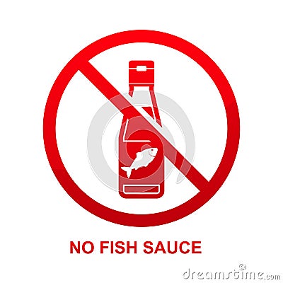 No fish sauce icon isolated on white background Cartoon Illustration