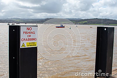 No fishing or crabbing sign Stock Photo