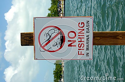 No Fishing Sign Stock Photo