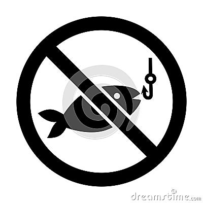 No Fishing Sign Vector Vector Illustration