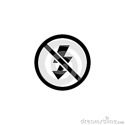 No Flash Photo, Camera Lighting Off Flat Vector Icon Cartoon Illustration