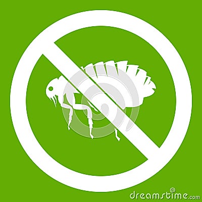 No flea sign icon green Vector Illustration