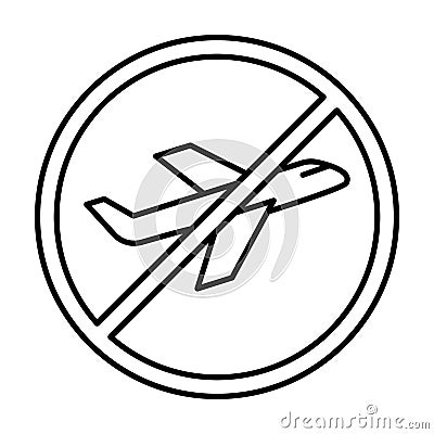 No flight during Coronavirus Line Style vector icon which can easily modify or edit Vector Illustration