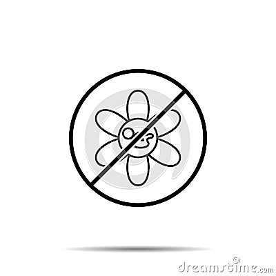 No flower, baby icon. Simple thin line, outline vector of 8 march ban, prohibition, embargo, interdict, forbiddance icons for ui Stock Photo