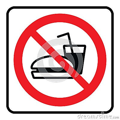 No Food and Drink sign Vector Illustration