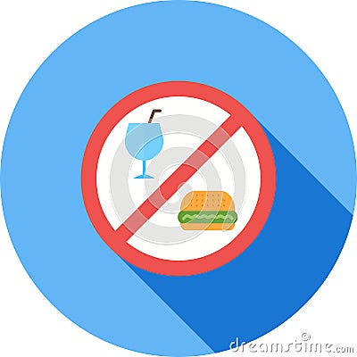 No Food or Drinks Vector Illustration