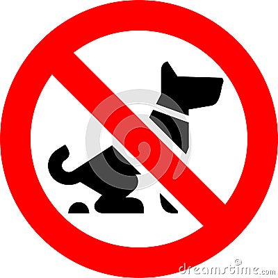 No Fouling Dog forbidden sign Vector Illustration