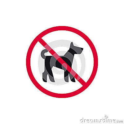 No fouling dog prohibited sign, no walk forbidden modern round sticker, vector illustration Vector Illustration