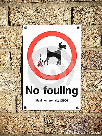 No fouling sign Stock Photo
