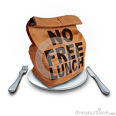 No Free Lunch Cartoon Illustration