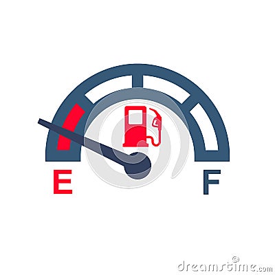 No fuel. Gas gauge meter Vector Illustration