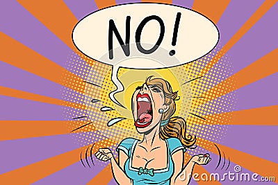 No furious screaming woman Vector Illustration