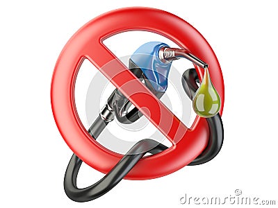 No Gasoline, nozzle fuel sign ban. No Gas station icon Stock Photo