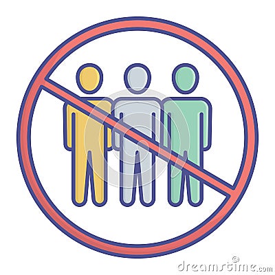 no gathering Flat Style vector icon which can easily modify or edit Vector Illustration
