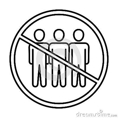 no gathering Line Style vector icon which can easily modify or edit Vector Illustration