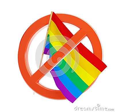 No gay and lesbian flag Stock Photo