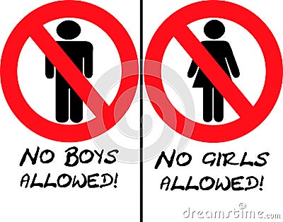 No Girls or Boys Allowed Stock Photo