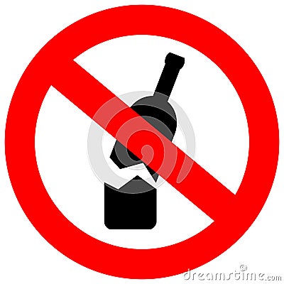 No glass or bottles allowed in this area Vector Illustration