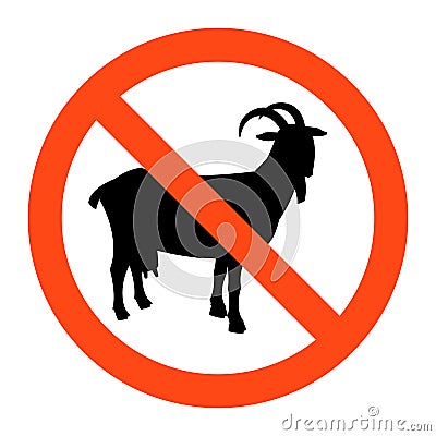 No goat sign ,vector illustratioon on white background Vector Illustration