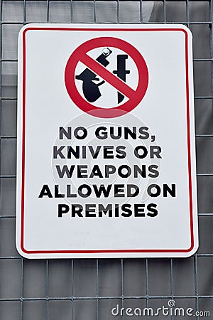 No guns knives or weapons Stock Photo