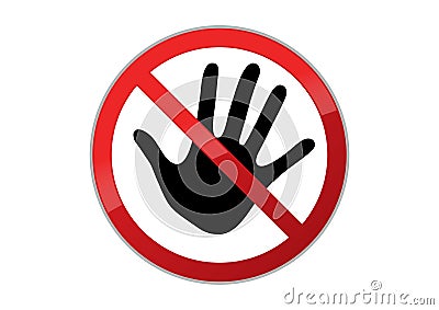 Restricted access. Do not touch icon Stock Photo