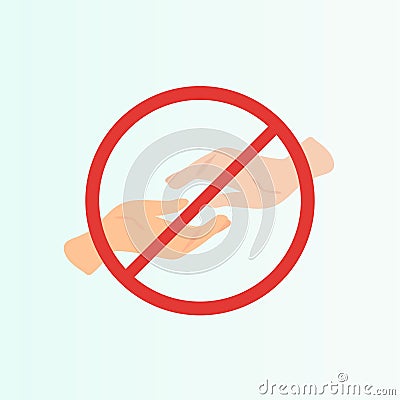 No handshake vector icon. Flat No handshake pictogram is isolated on a white background. Vector Illustration