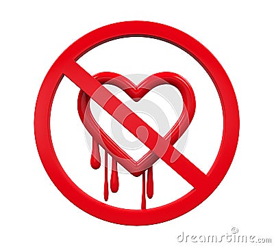 No Heartbleed Sign Stock Photo