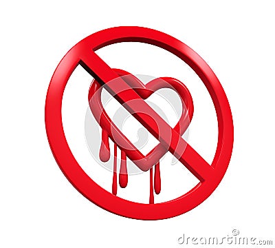 No Heartbleed Sign Stock Photo