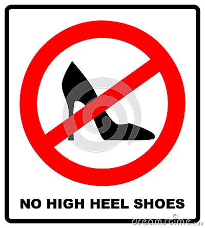 No high heel shoes sign on white background. vector illustration Vector Illustration