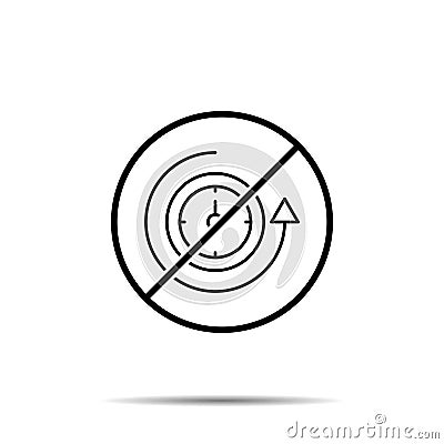 No history, history, clock, time icon. Simple thin line, outline vector of history ban, prohibition, embargo, interdict, Stock Photo