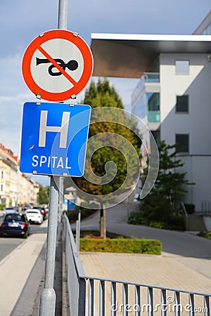 No honking sign Stock Photo